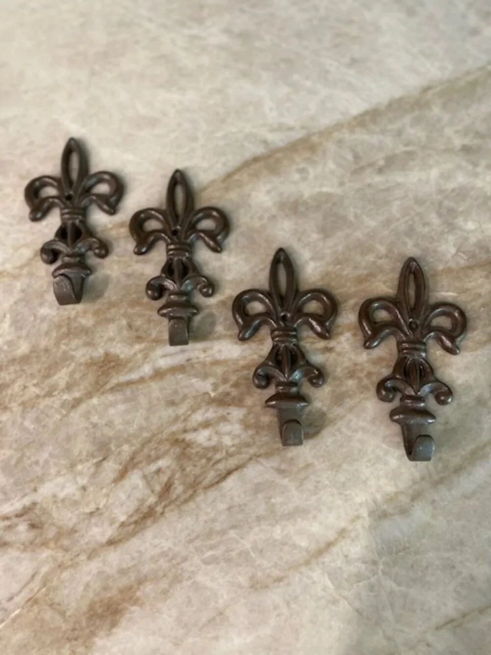 Set of 4 Fleur de Lis Wall Hooks